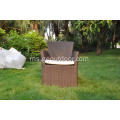 4 pcs sofa warna coklat perabot rotan aluminium